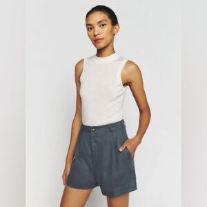 Reformation Mason Pleated Linen Short